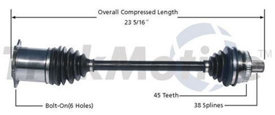 Picture of Audi A4 Left Front CV Shaft 05-08 8E0407451EX